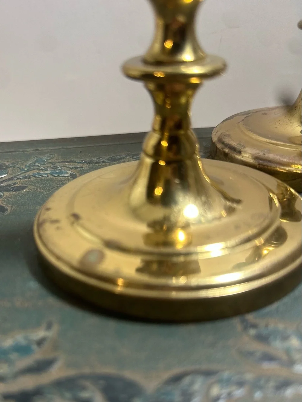 Brass Candlestick Pair - Shiny Gold Home Accent